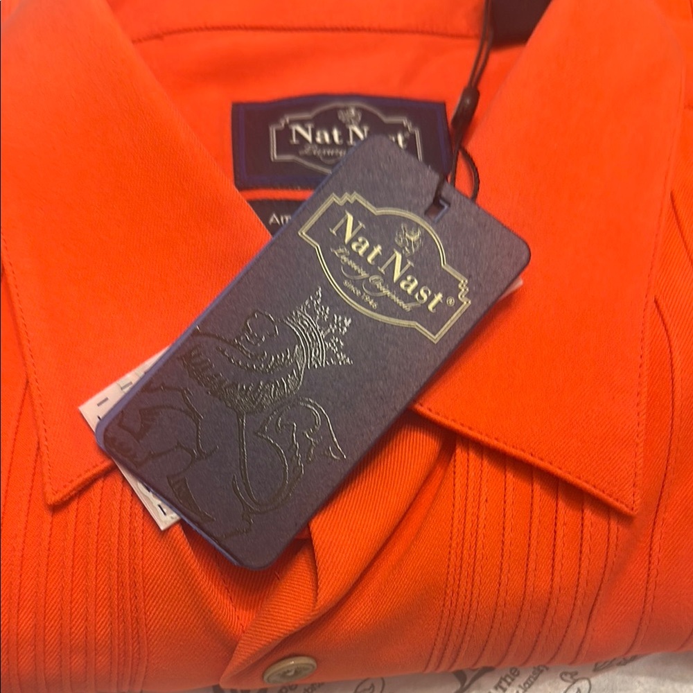 Nat Nast Orange Casual Button Down Shirt